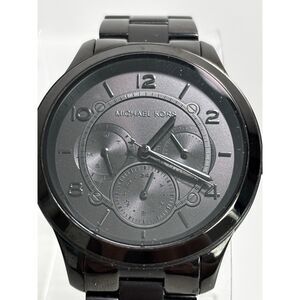Michael Kors Runway MK-6608 all black quartz unisex watch, working
